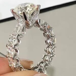 Extra Large Diamond (Simulated) Wedding Bling, Statement Engagement Ring Sz 7